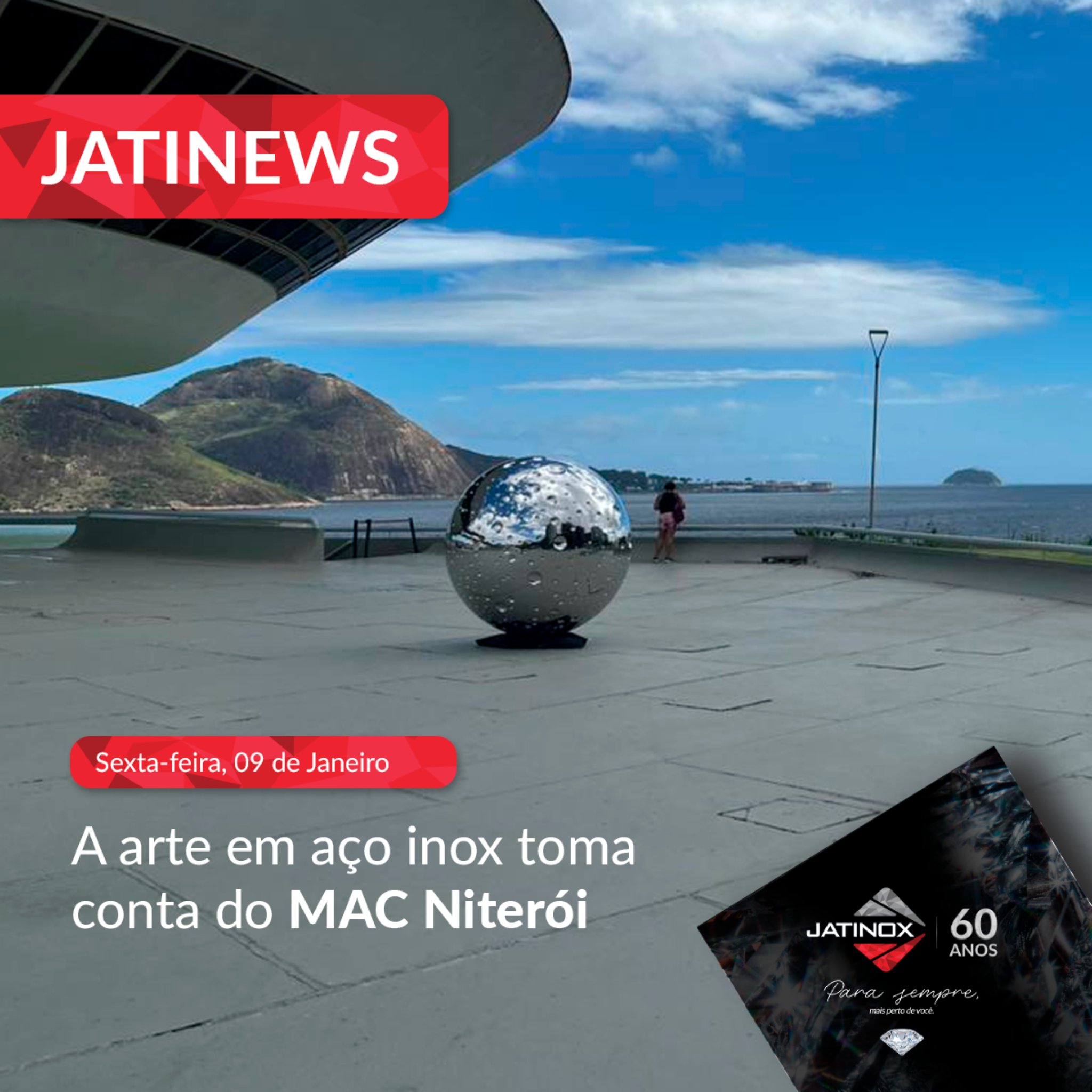 A arte em aço inox toma conta do MAC Niterói. A arte em aço inox toma conta do MAC Niterói.