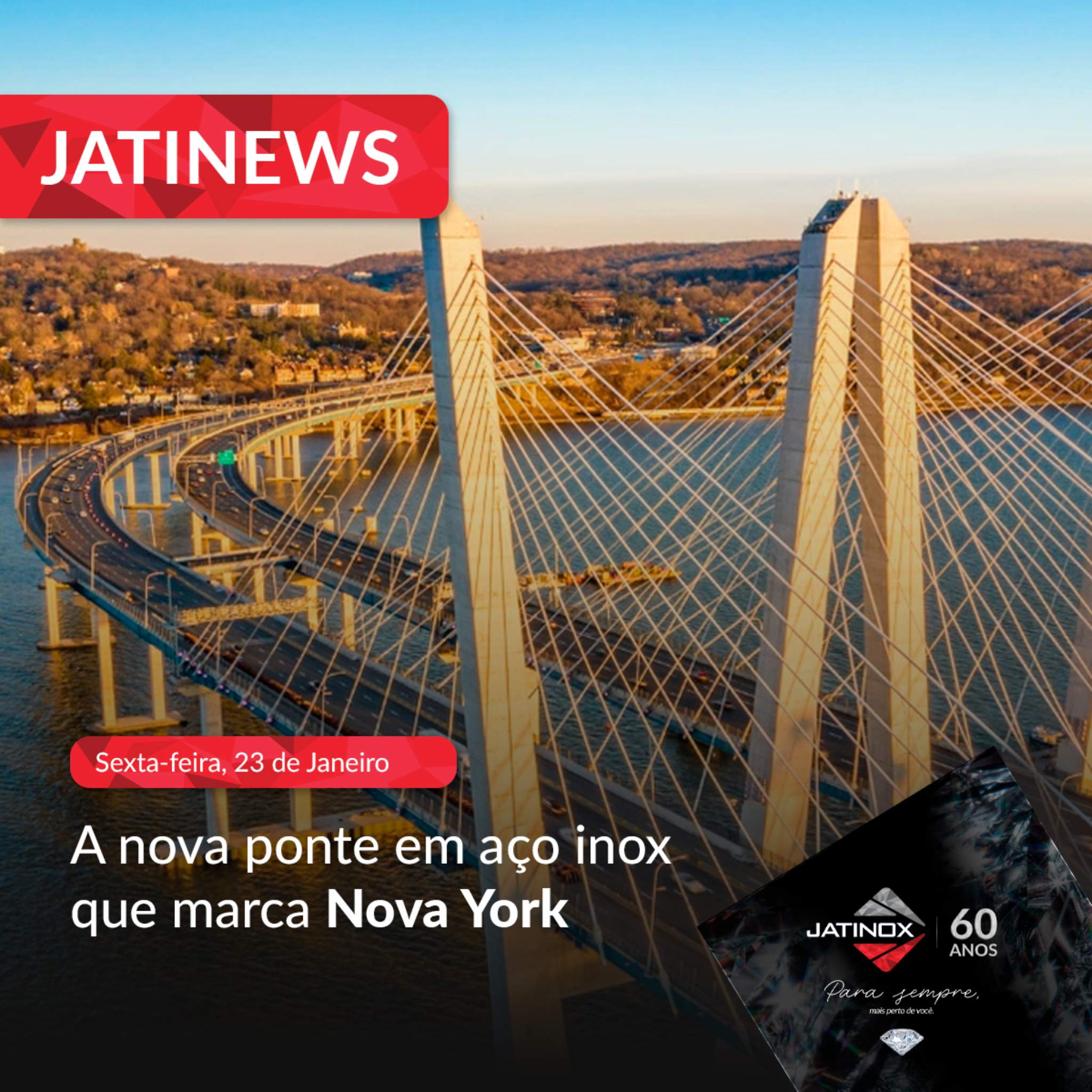  A nova ponte de aço inoxidável que marca Nova York