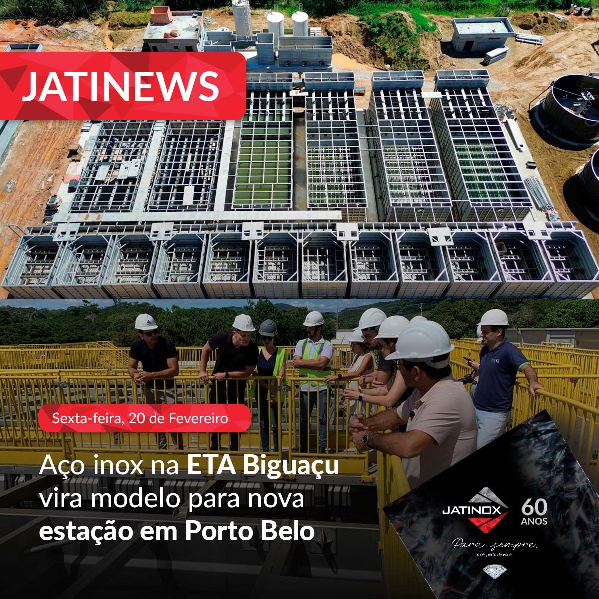 Aço inox na ETA Biguaçu vira modelo para nova estação em Porto Belo