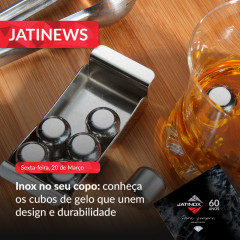 Inox no seu copo: conheça os cubos de gelo que unem design e durabilidade.